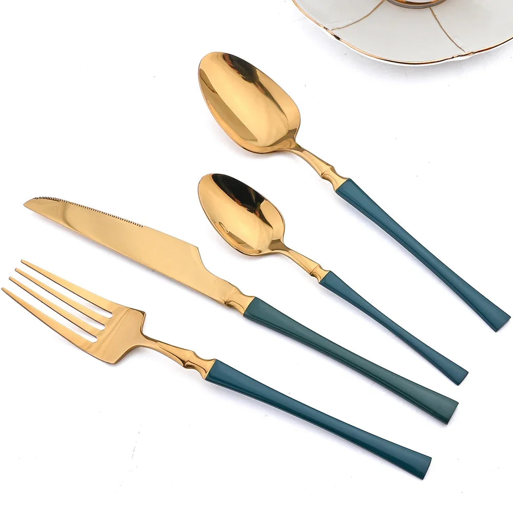 Mirror Gold 24Pcs Cutlery Set.