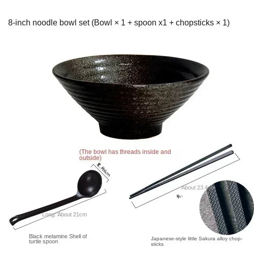 Japanese "Bamboo Hat" Ceramic Ramen Bowl – Creative Conical Noodle & Soup Bowl