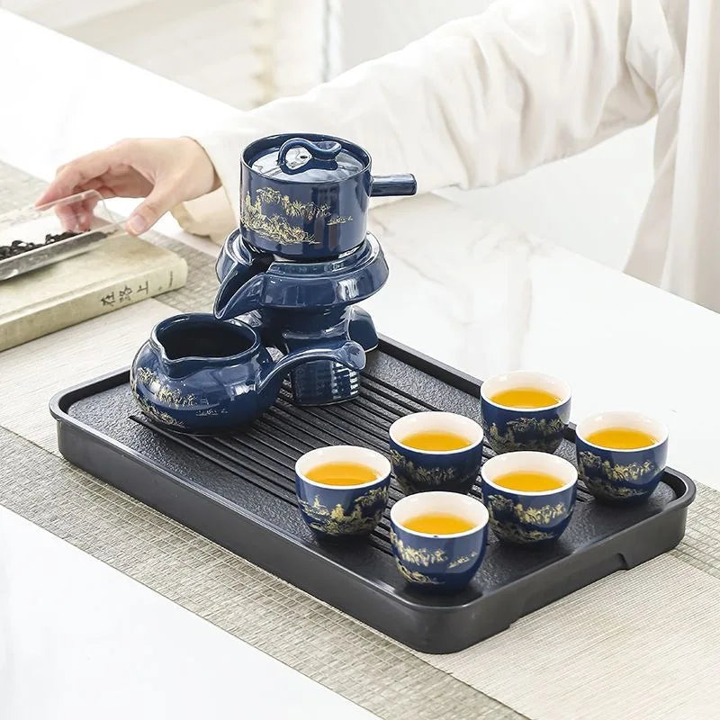 High-End Ceramic Kung Fu Set with Rotating Brewer