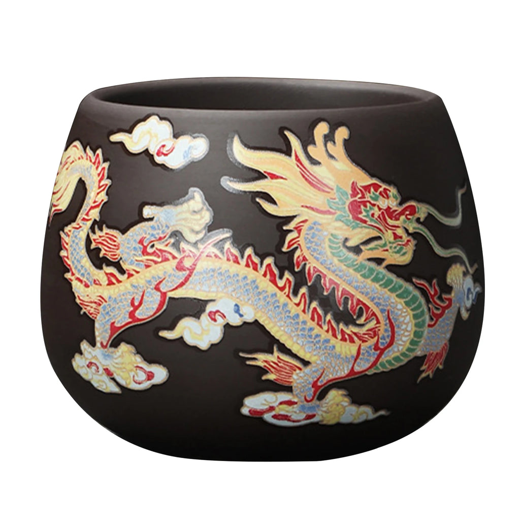 Color-Changing "Dragon & Phoenix" Purple Clay Teapot