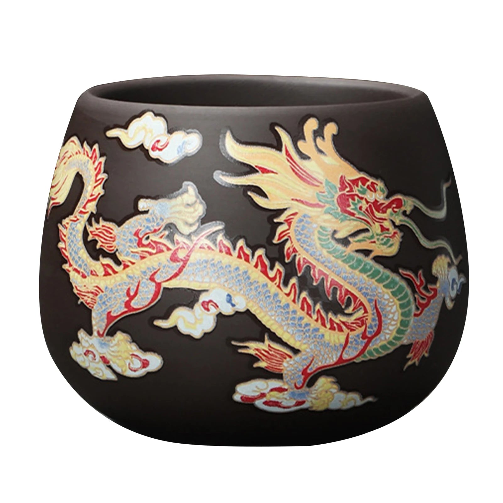 Color-Changing "Dragon & Phoenix" Purple Clay Teapot