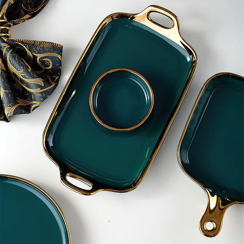 Royal Emerald 18Pcs Dinnerware Set.