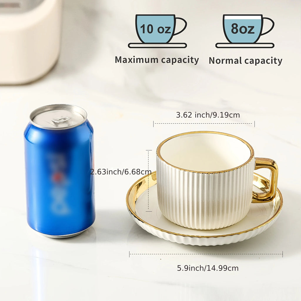 Royal Gold-Rimmed Coffee Cup.