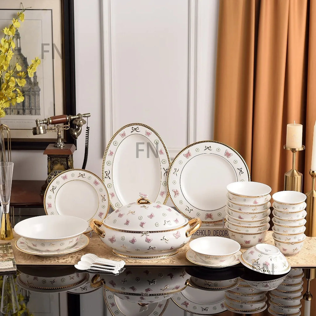 Enchanted Garden Butterfly & Flower High-End Tableware Collection