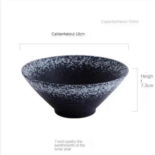 Japanese "Bamboo Hat" Ceramic Ramen Bowl – Creative Conical Noodle & Soup Bowl
