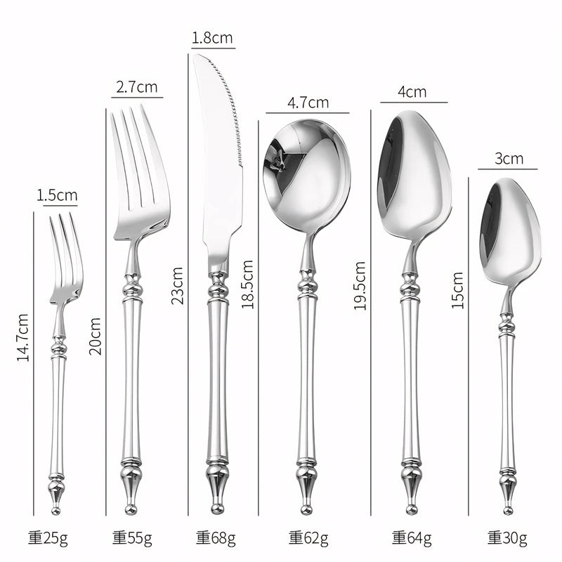 Slim Romantic 304 Stainless Steel Cutlery Set (French Style)
