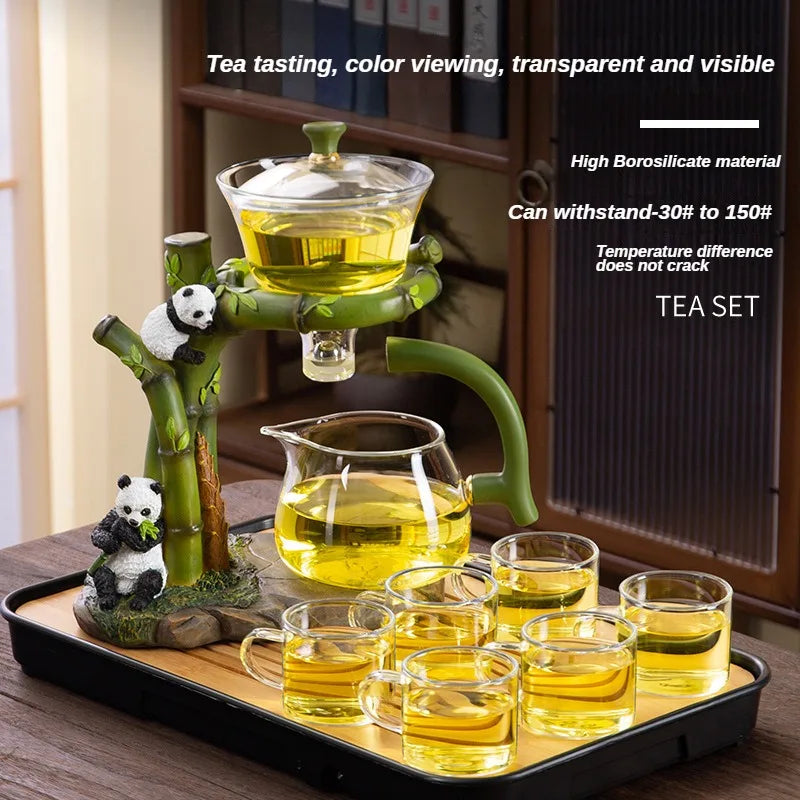 Automatic Panda Glass Tea Maker – Magnetic Infusion Set