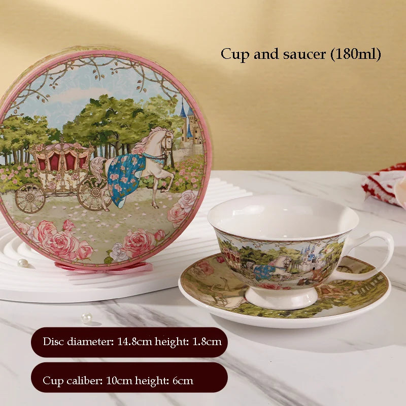 "Fairytale Carriage" Bone China Afternoon Tea Gift Set (Cup, Plate & Cutlery)