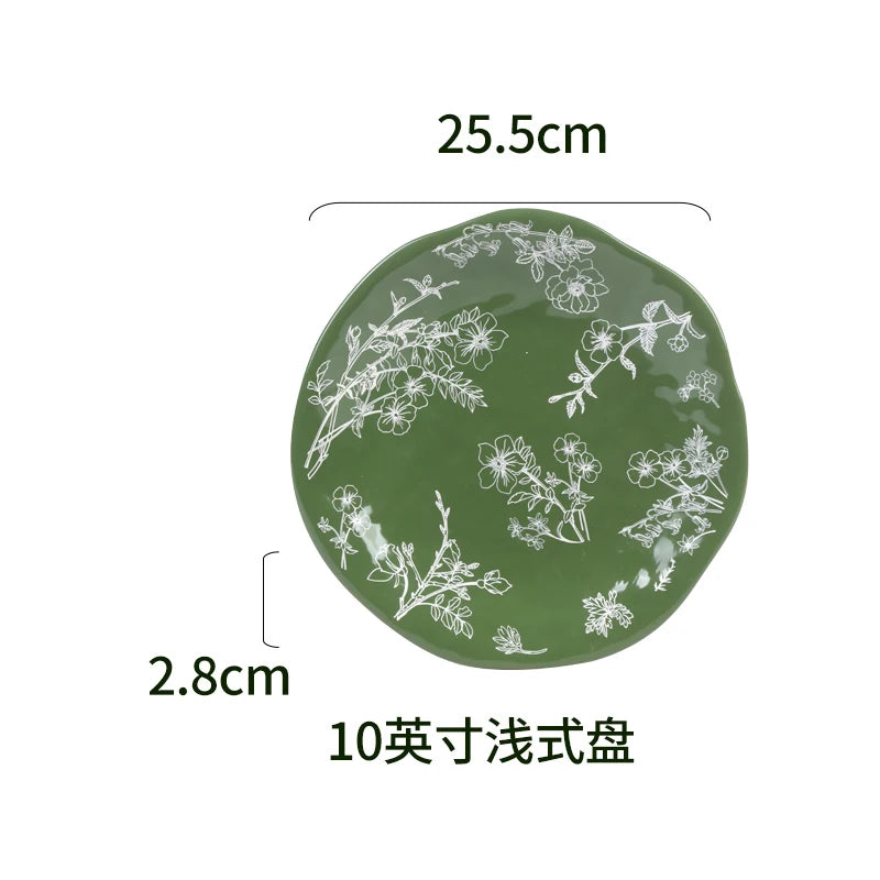 Vintage Charm Heat-Resistant Ceramic Dinnerware Set – Lead-Free & Microwavable