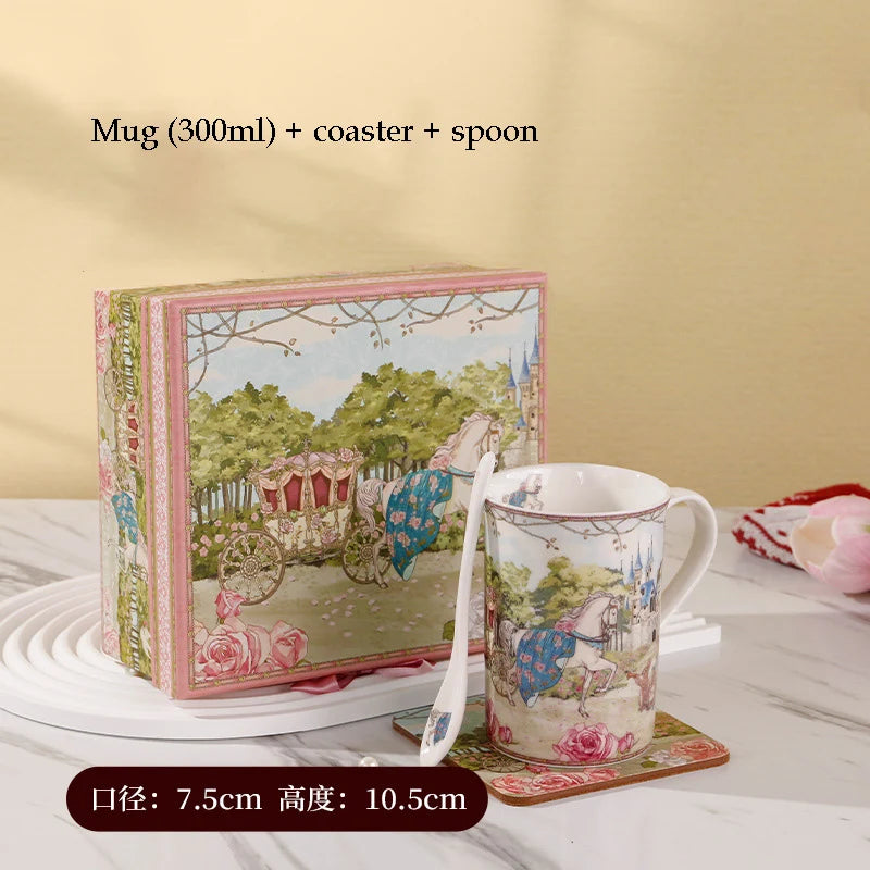 "Fairytale Carriage" Bone China Afternoon Tea Gift Set (Cup, Plate & Cutlery)
