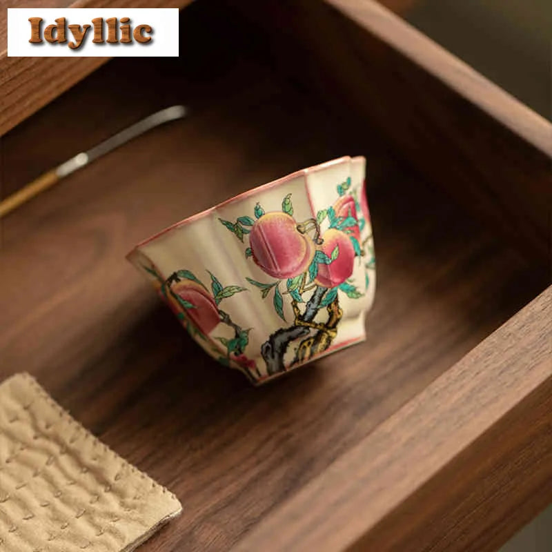 Elegant Ru Kiln Master Tea Bowl – Peach Blossom Edition
