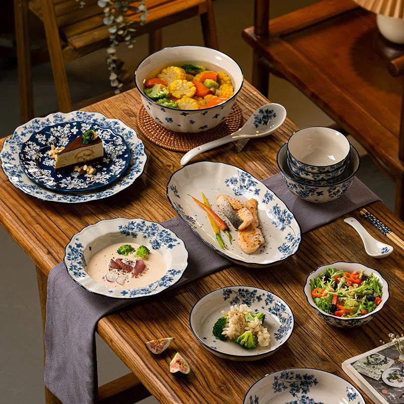 Imperial Glazed Chinese Dinnerware Set – High-End Ceramic Bowls & Plates