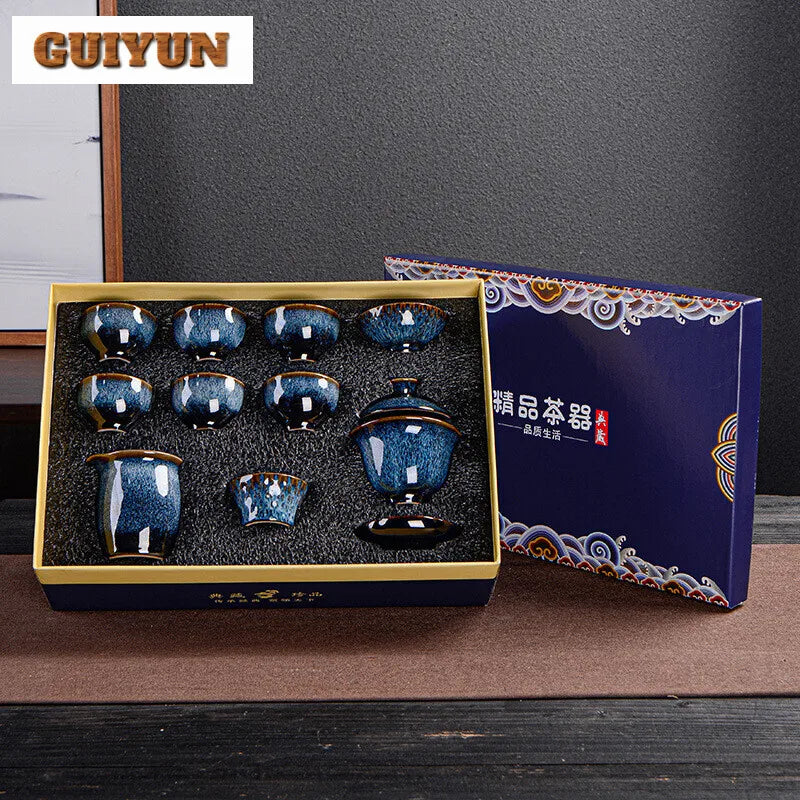High-End Executive Chinese Tea Set (Ru Ware Edition)