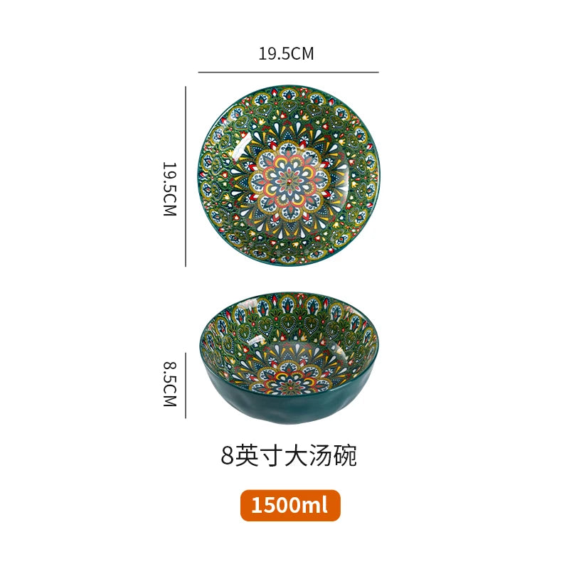 Creative Modern Ceramic Tableware Collection – Handle Bowls & Steak Plates