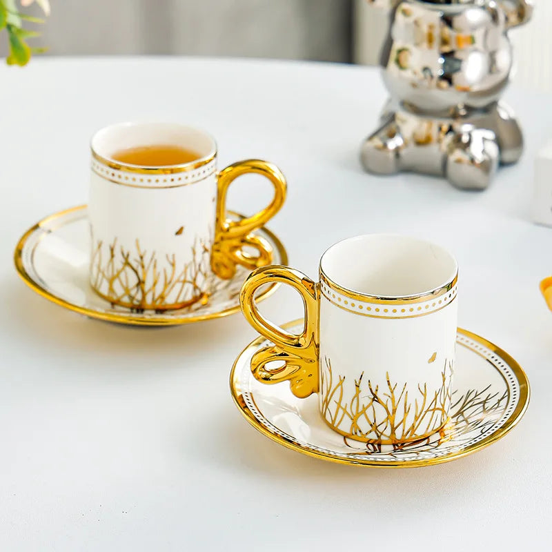 Vintage Flower Tea Cup & Plate Set (Luxury Gift Box)