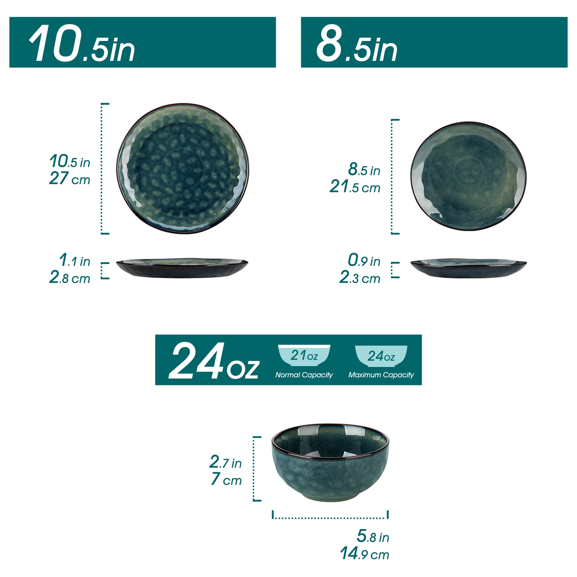 vancasso "Starry Green" Reactive Glaze Stoneware Dinner Set (12/24 Pieces)