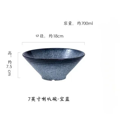 Japanese "Bamboo Hat" Ceramic Ramen Bowl – Creative Conical Noodle & Soup Bowl