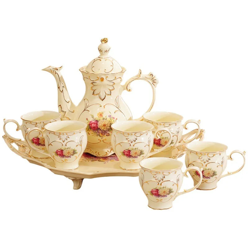 Luxury European Ceramic Water & Tea Set (with Tray)