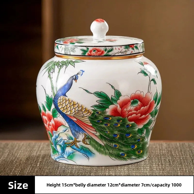 Classic Blue & White Porcelain Tea Canister – Moisture-Proof Storage Jar