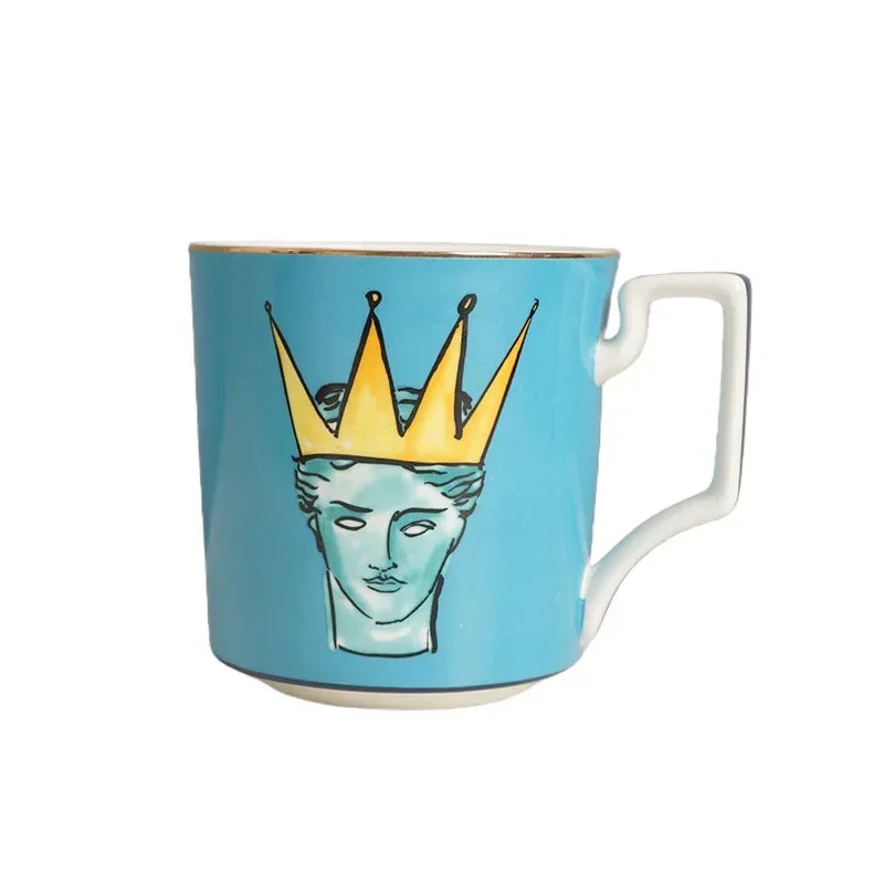 Sea God Creative Ceramic Mug & 8" Plate Set