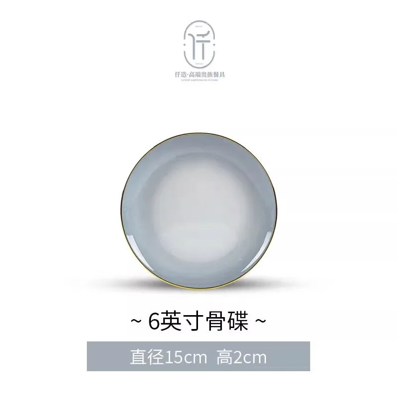 Light Luxury Ceramic Dinner Set (High-Grade)