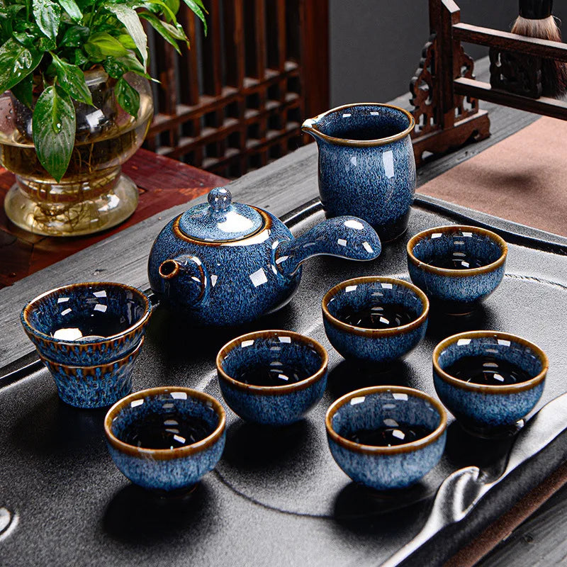 High-End Executive Chinese Tea Set (Ru Ware Edition)