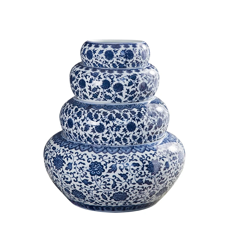 Vintage Blue & White Porcelain Lotus Bowl