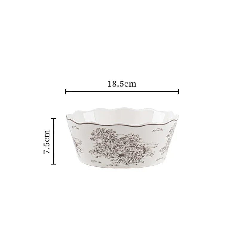 French Modern Gray Ceramic Dinnerware Collection – Luxury Steak Plates & Soup Bowls