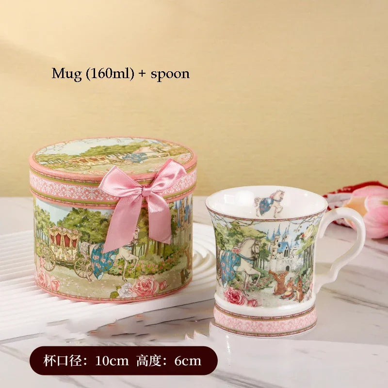 "Fairytale Carriage" Bone China Afternoon Tea Gift Set (Cup, Plate & Cutlery)