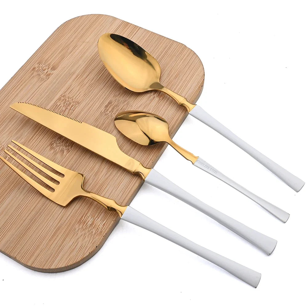 Mirror Gold 24Pcs Cutlery Set.