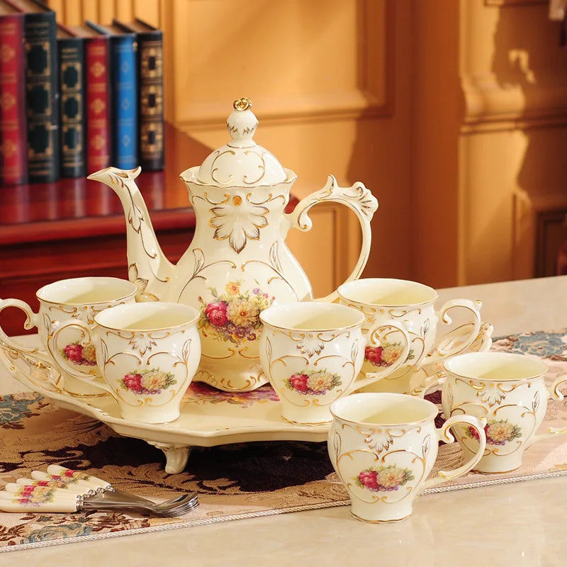 Luxury European Ceramic Water & Tea Set (with Tray)