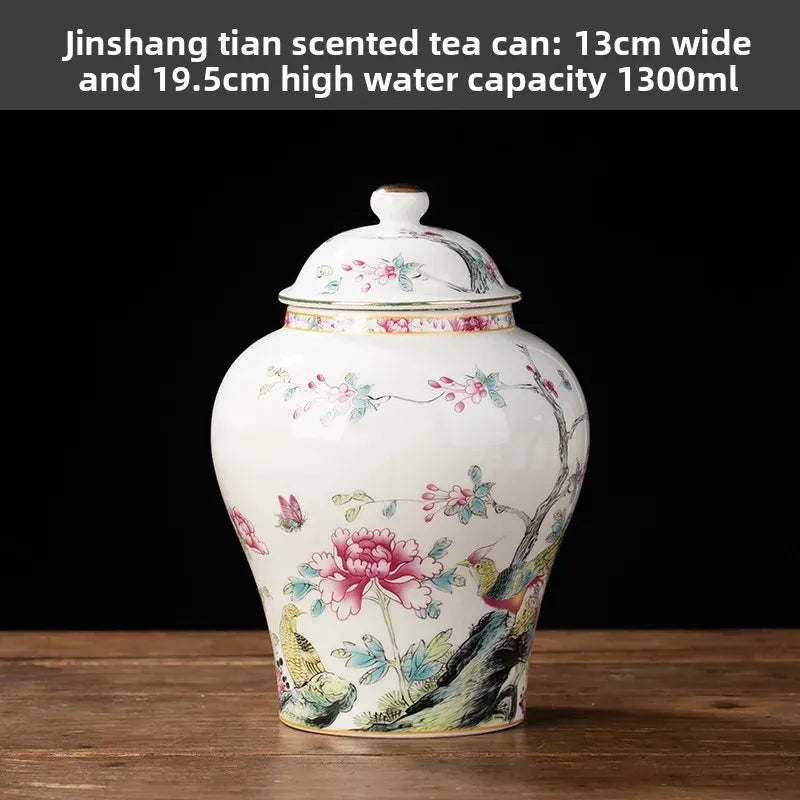 Classic Blue & White Porcelain Tea Canister – Moisture-Proof Storage Jar