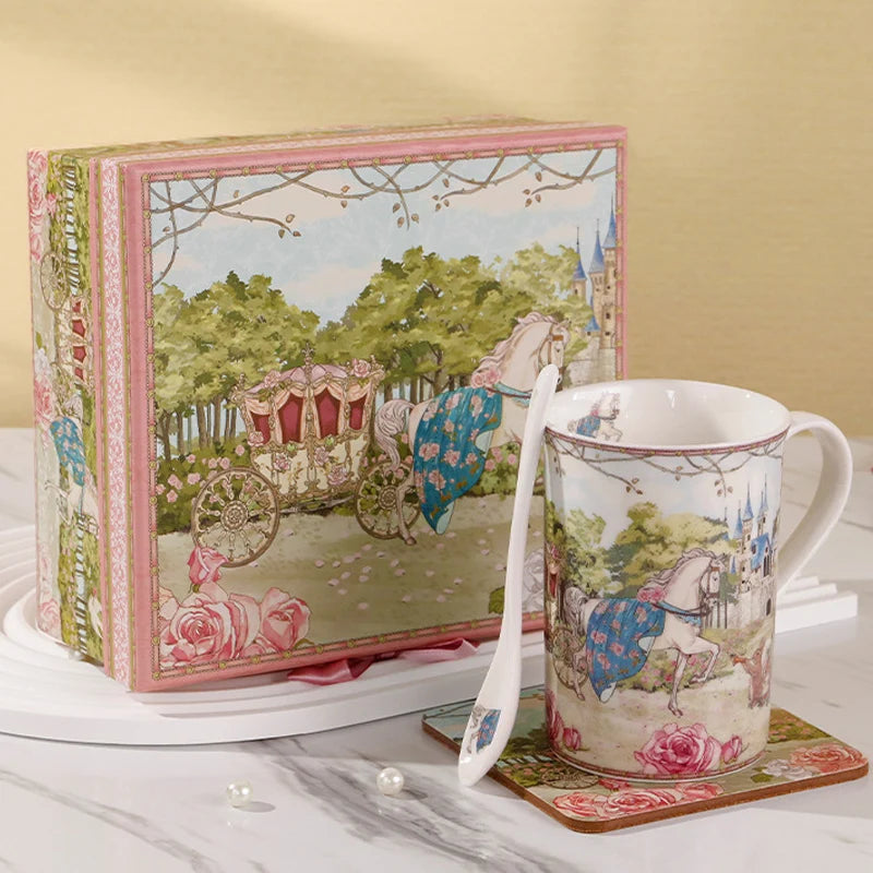 "Fairytale Carriage" Bone China Afternoon Tea Gift Set (Cup, Plate & Cutlery)