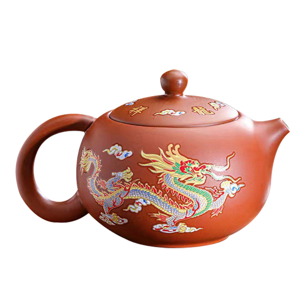 Color-Changing "Dragon & Phoenix" Purple Clay Teapot