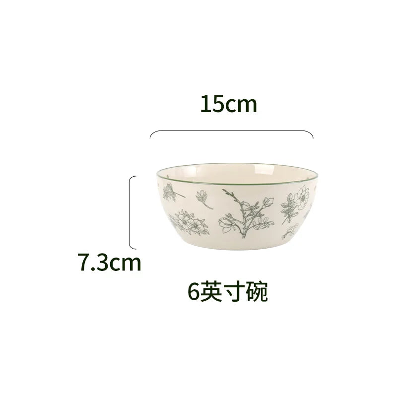 Vintage Charm Heat-Resistant Ceramic Dinnerware Set – Lead-Free & Microwavable