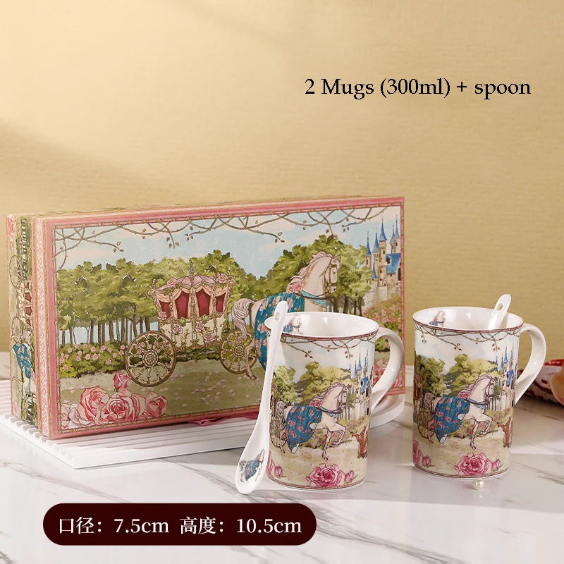 "Fairytale Carriage" Bone China Afternoon Tea Gift Set (Cup, Plate & Cutlery)