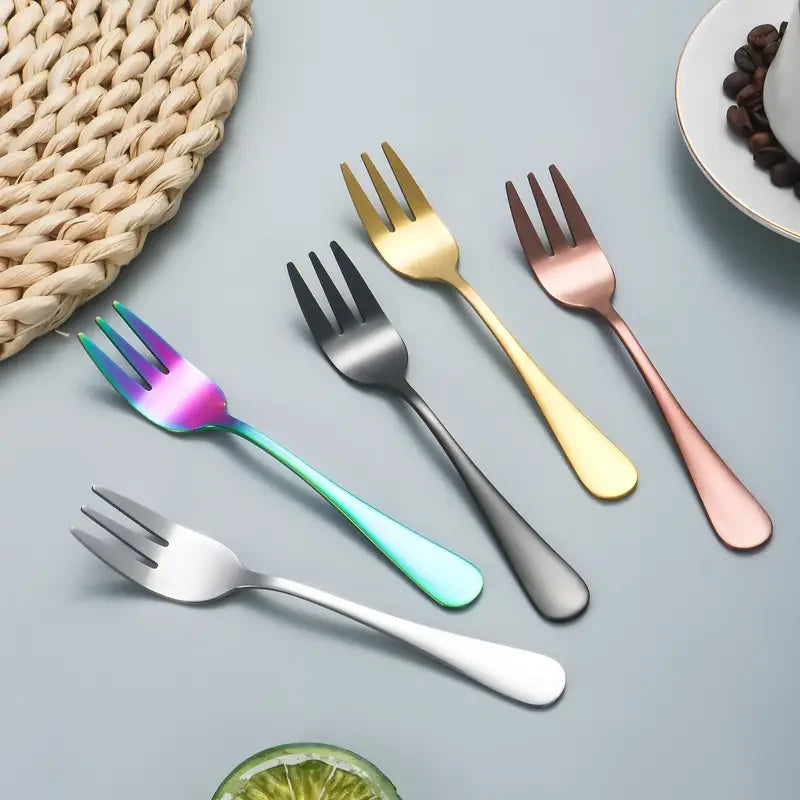 Modern Steel Snack Forks (4Pcs).