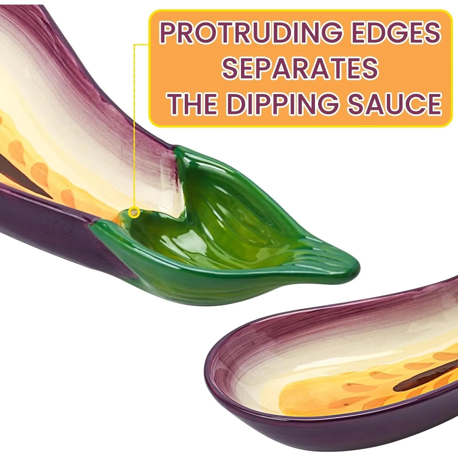 "Purple Eggplant" Creative Chip & Dip Serving Platter – Fun Snack Tray