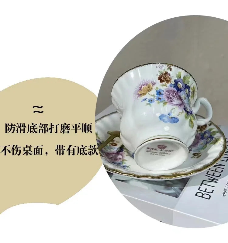 "European Elegance" Exquisite Bone China Coffee Cup & Tea Set