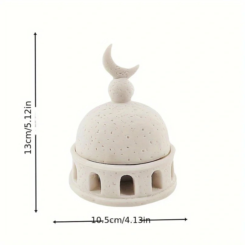 A creative Middle Eastern Moon Castle aromatherapy cup, incense burner decorations, living room office Eid Ramadan decorations i