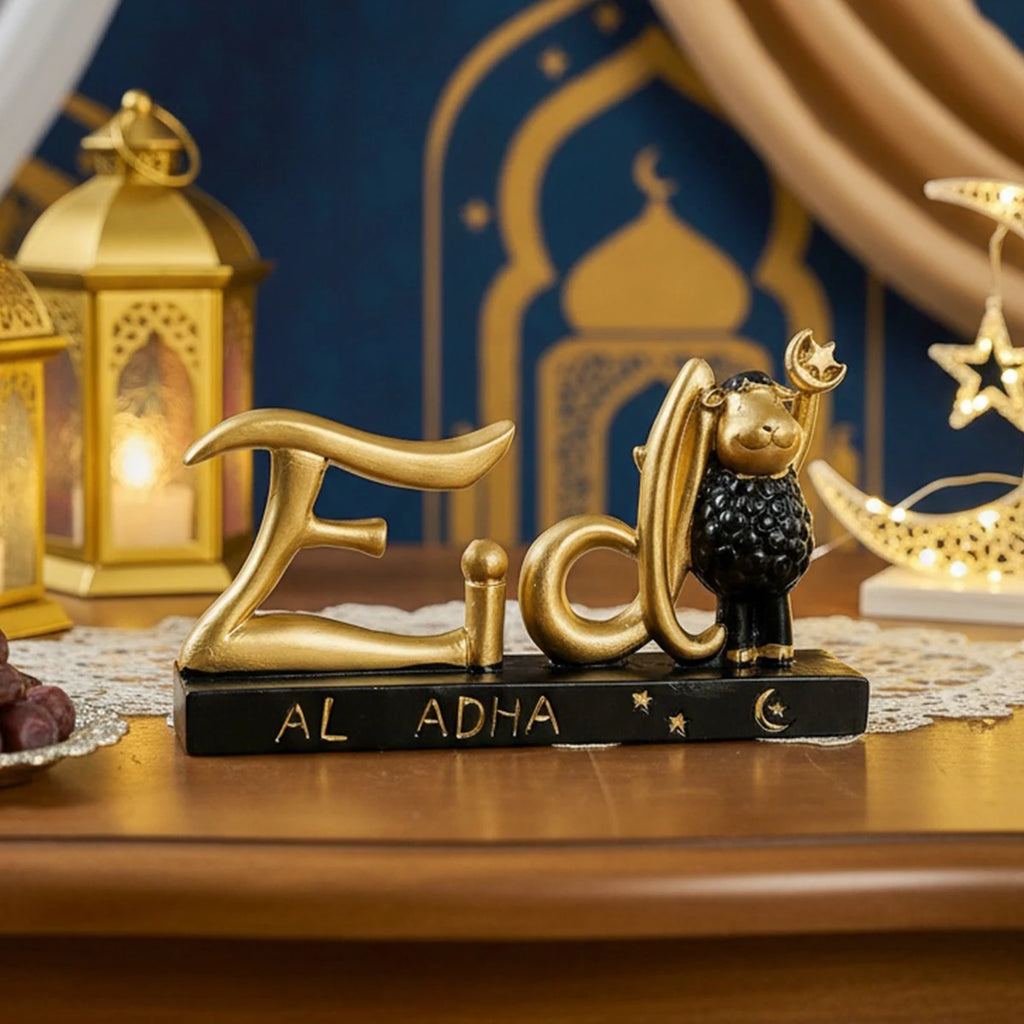 Eid Al-Fitr Lamb Holding Star & Moon Statue