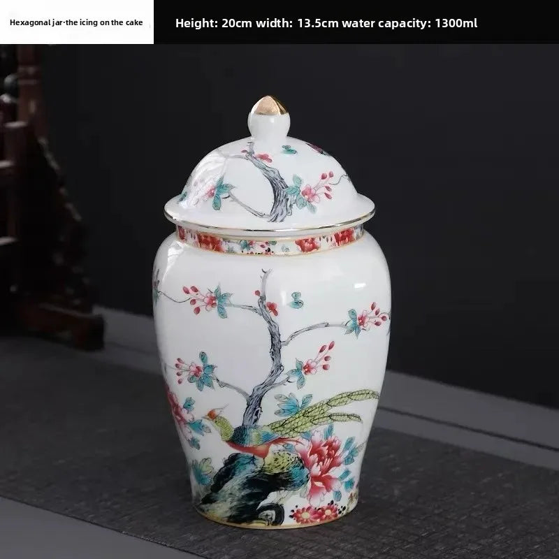 Classic Blue & White Porcelain Tea Canister – Moisture-Proof Storage Jar