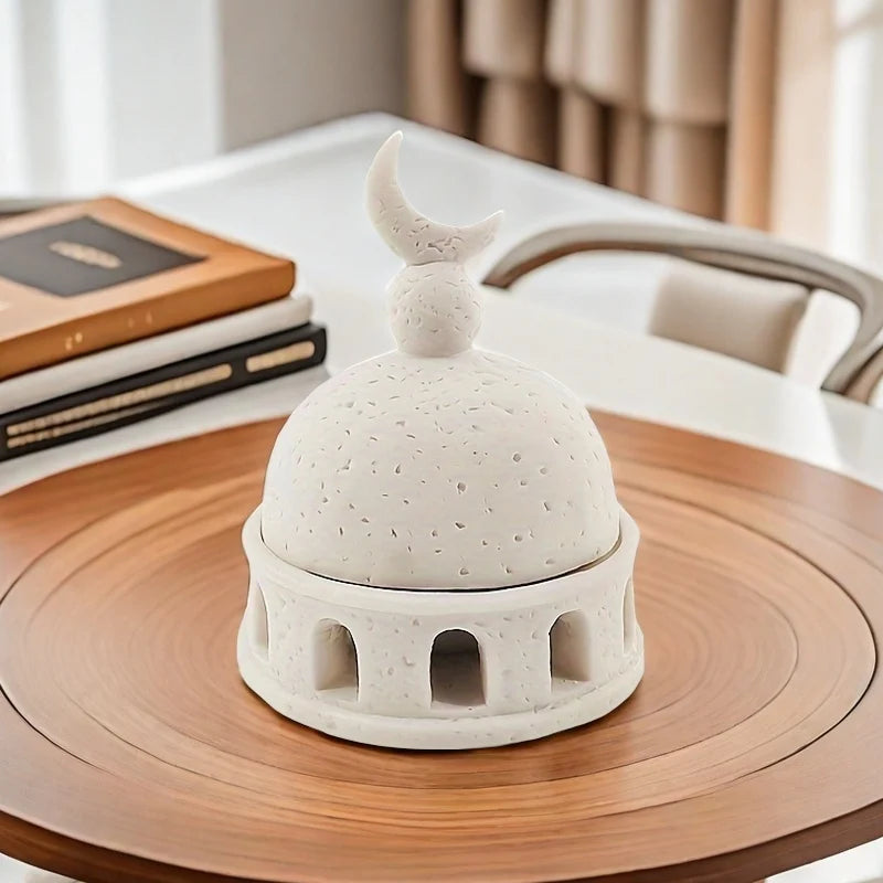 A creative Middle Eastern Moon Castle aromatherapy cup, incense burner decorations, living room office Eid Ramadan decorations i