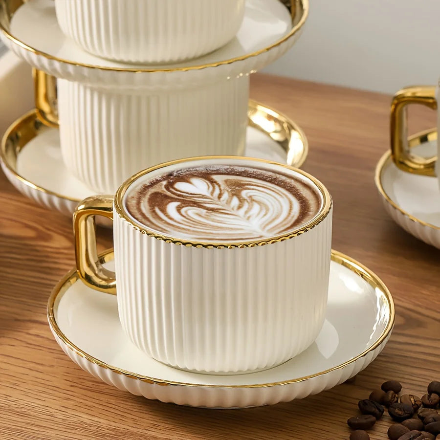 Royal Gold-Rimmed Coffee Cup.