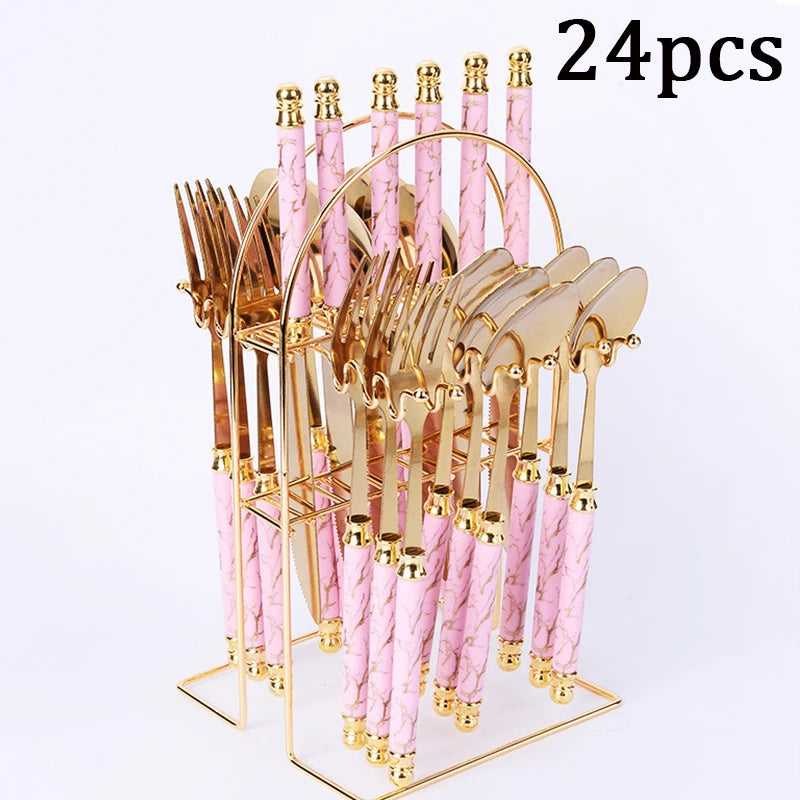 Luxury Marble Flatware with Stand.