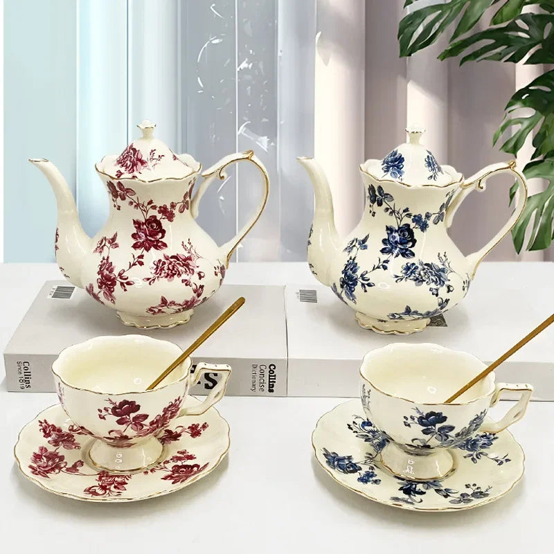 Vintage European Gold-Rimmed Tea Set