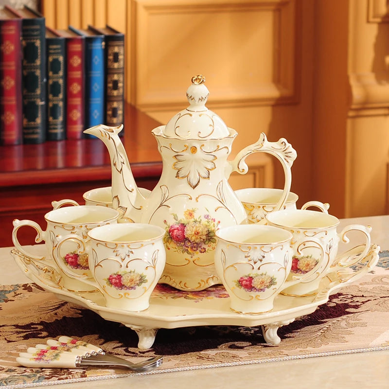Luxury European Ceramic Water & Tea Set (with Tray)