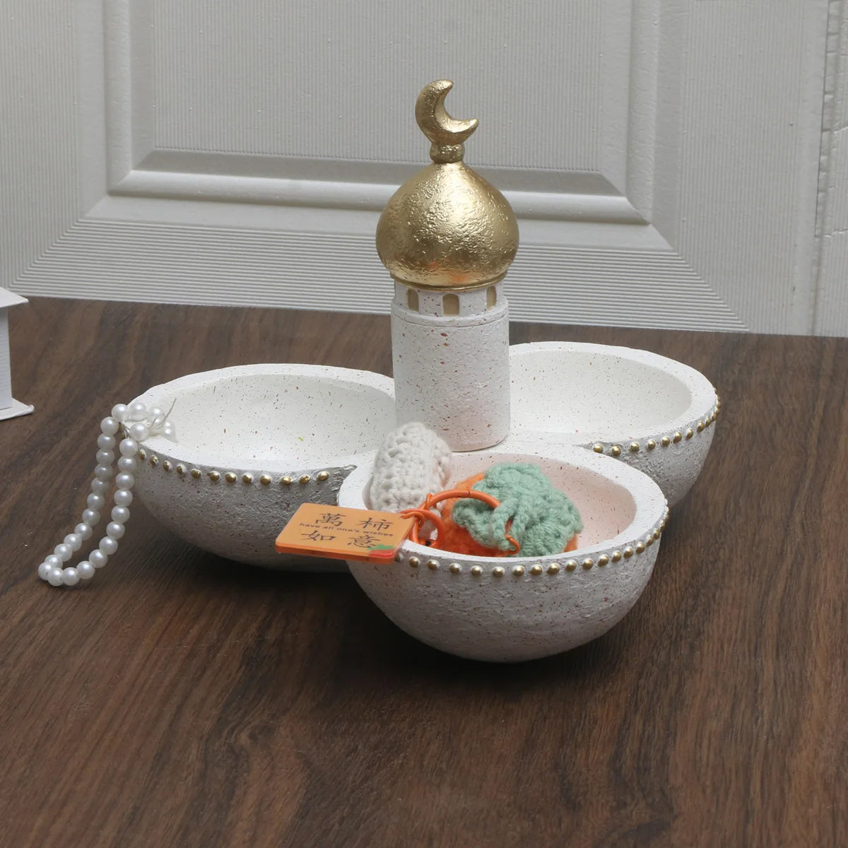 Artistic Resin Figurine with Flower Basket