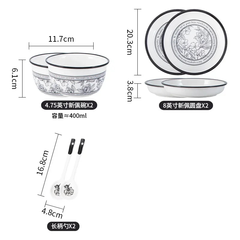 Premium Underglaze Ceramic Dinnerware Gift Set (Bowls & Dishes)