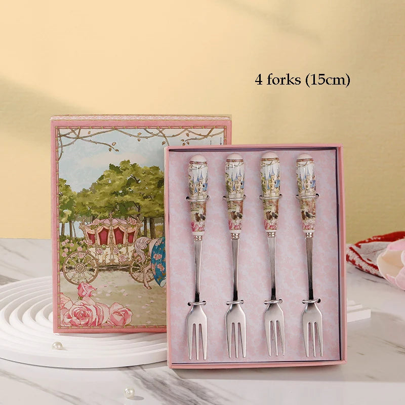 "Fairytale Carriage" Bone China Afternoon Tea Gift Set (Cup, Plate & Cutlery)